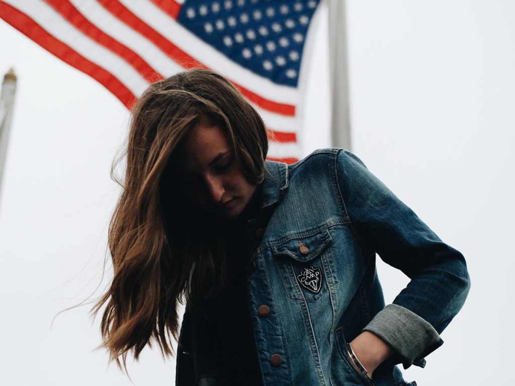 Frau Jeansjacke USA