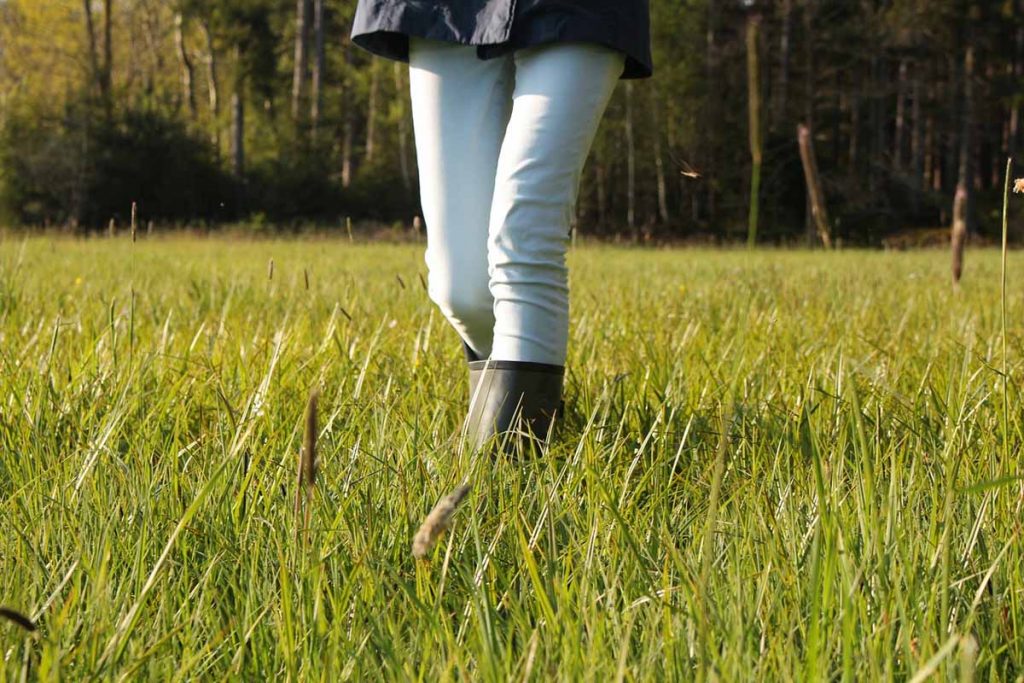 Weiß Jeans Gras