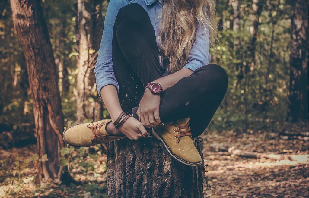 Frau Wald Jeanshose Stiefel