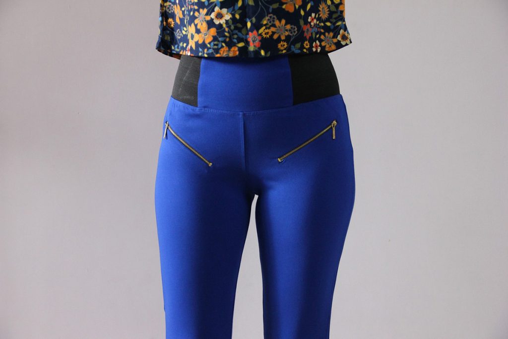 jeggings blau reißverschluss jeanshose